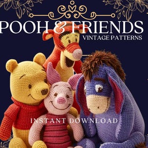 Książka ze wzorami szydełkowymi „Kubuś Puchatek i przyjaciele” | Pobierz natychmiast