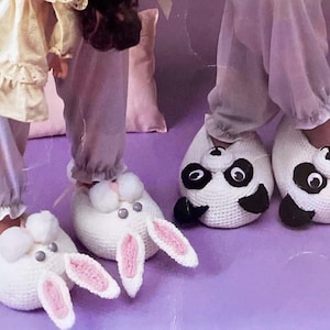Vintage Crochet Animal Slippers Pattern Book - PDF Instant Download | Cozy, cute, and full of character crochet slippers