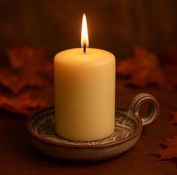 Ceramic candle holder – hand-thrown, light & earthy – fine pattern, brown clay visible – handmade candle holder pottery, Christmas, gift