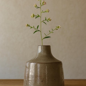 Mini ceramic vase grey – hand-made, unique, small vase for flowers or branches