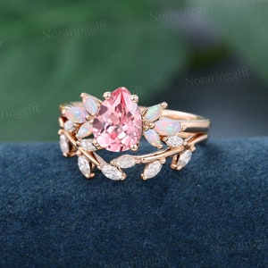 Pear shaped pink sapphire cluster ring - Anpé Atelier CPH