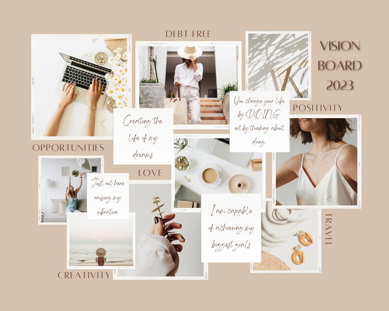 2024 Digital Vision Board Vision Board Template Canva 2024 Etsy