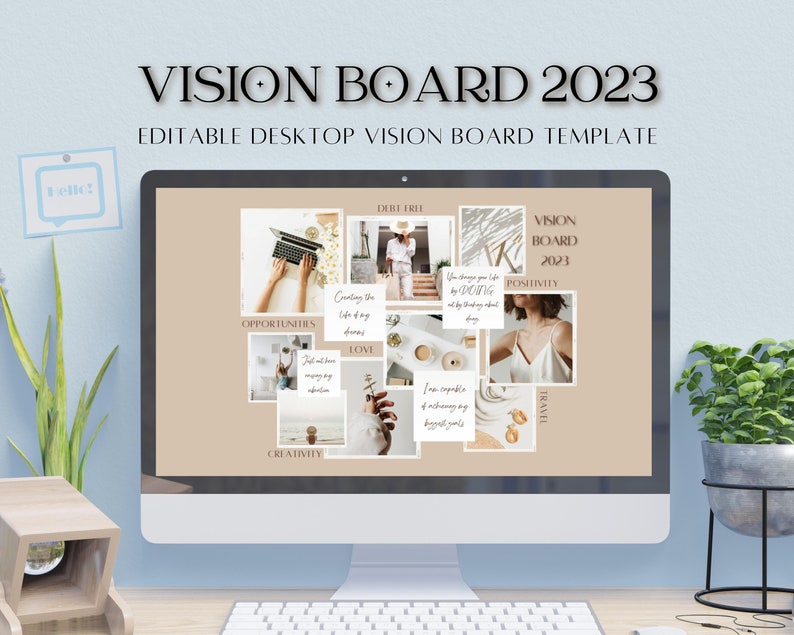 2024 Digital Vision Board Vision Board Template Canva 2024 Etsy