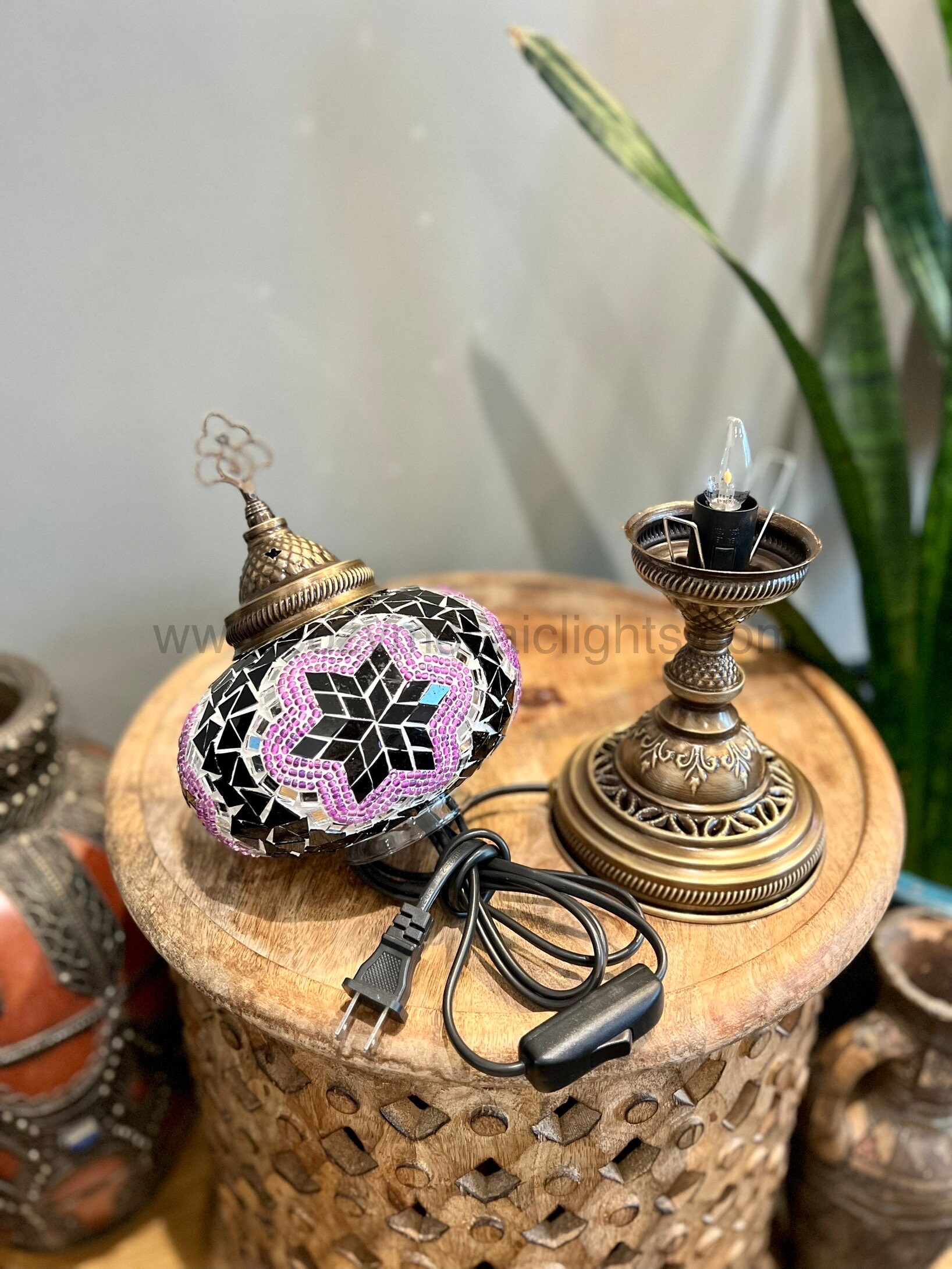 Purple sale mosaic lamp