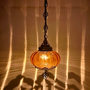 PLUG IN Pendant Light, Hanging Lamp, Swag Night Light, Turkish Moroccan Lamps, Rustic Lamp, Bedroom, Kitchen, Living Room