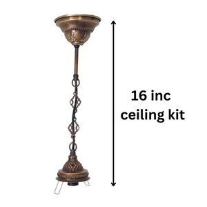 Swag Lamp, Plug in Pendant Light, Hanging Lamp, 15ft Chain Cord, On/Off Switch, E-12 Bulb Included, Turkish Ceiling Glass Lamps image 10