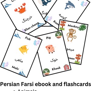 Farsi Animals Digital Download flashcards, Ebook and Printable - Etsy