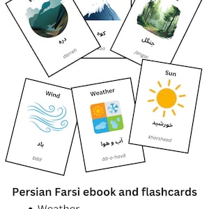 Téléchargement numérique de la météo et des paysages en farsi (cartes mémoire, ebook et version imprimable)