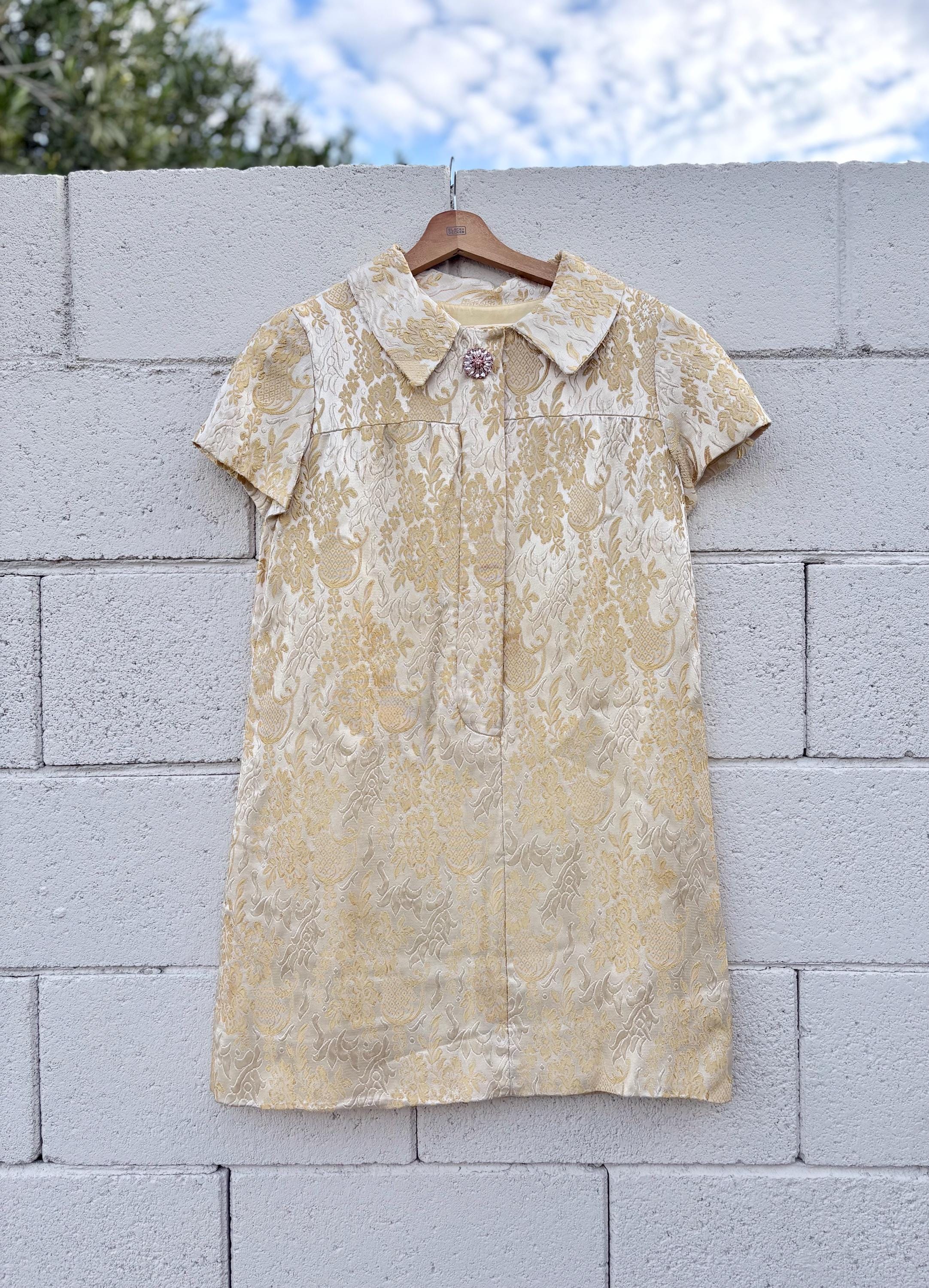 60s Brocade Dress - Etsy