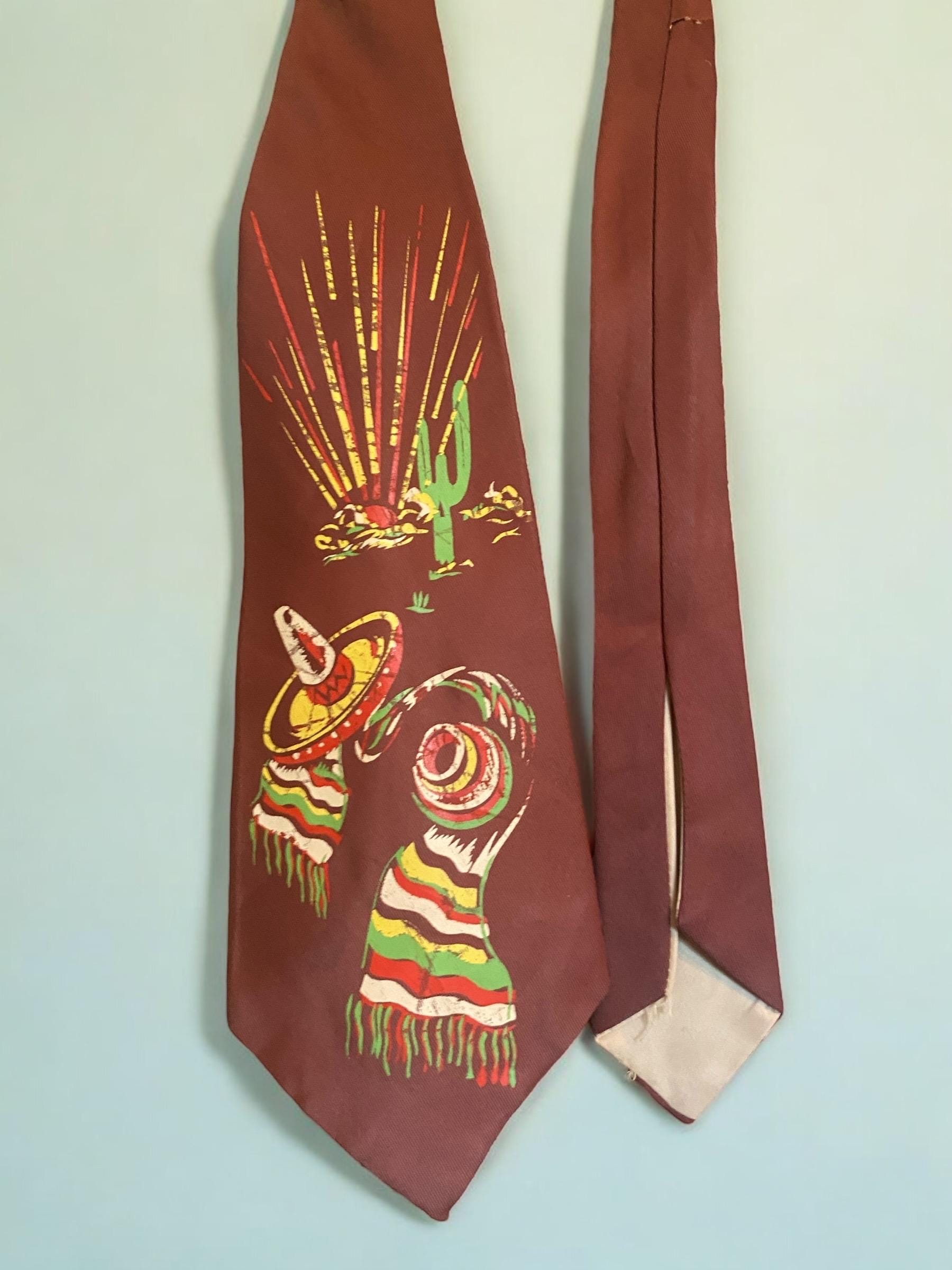 WANYING Herren Krawatte 9cm Breite - Vintage Retro Design Bunte Muster