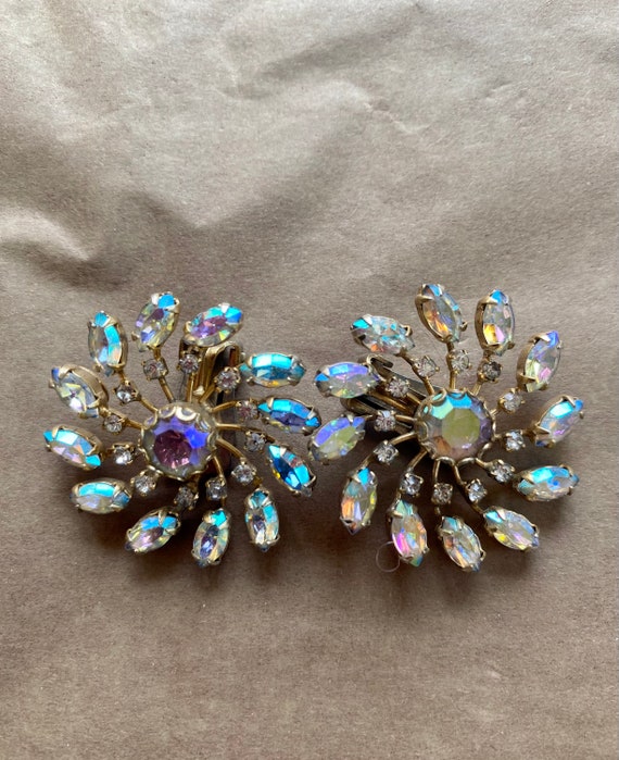 Vintage Colorful Pinwheel Clip-On Earrings