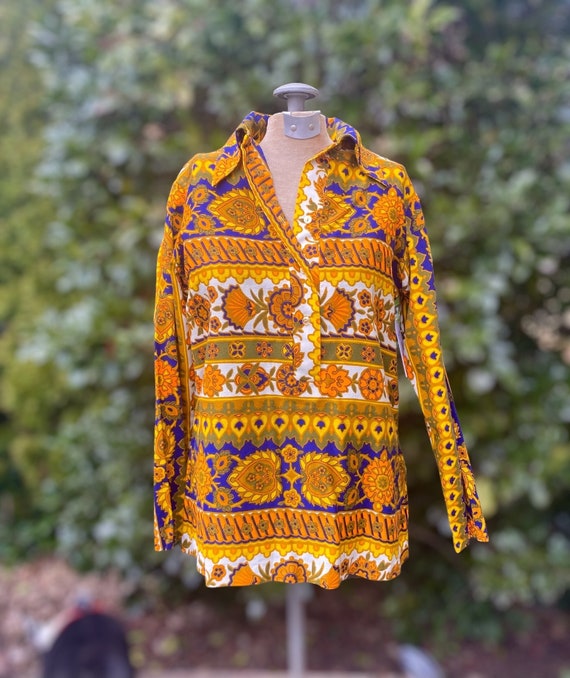 1970's Shirt, Mardi Modes NY Women's shirt, 70s p… - image 1