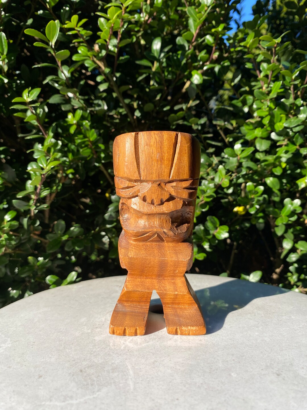 Wooden Carved Tiki Wooden Tiki Tiki Figurines Etsy