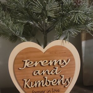 Wooden Couple Forever in Love Sign custom heart art couple gift anniversary gift wedding gift custom wedding gift custom anniversary gift