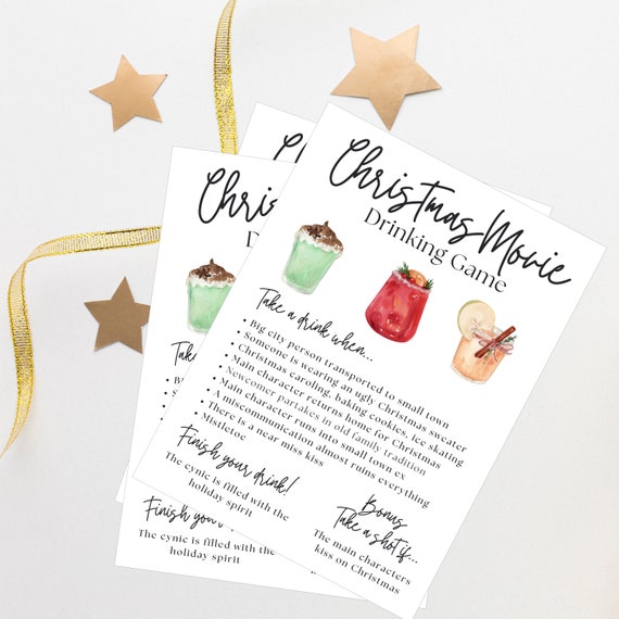 Hallmark Christmas Movie Drinking Game Printable Holiday - Etsy