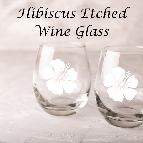 Hibiscus Wine Glass Etsy