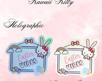 Sticker chaton kawaii | Ambiance de Pâques