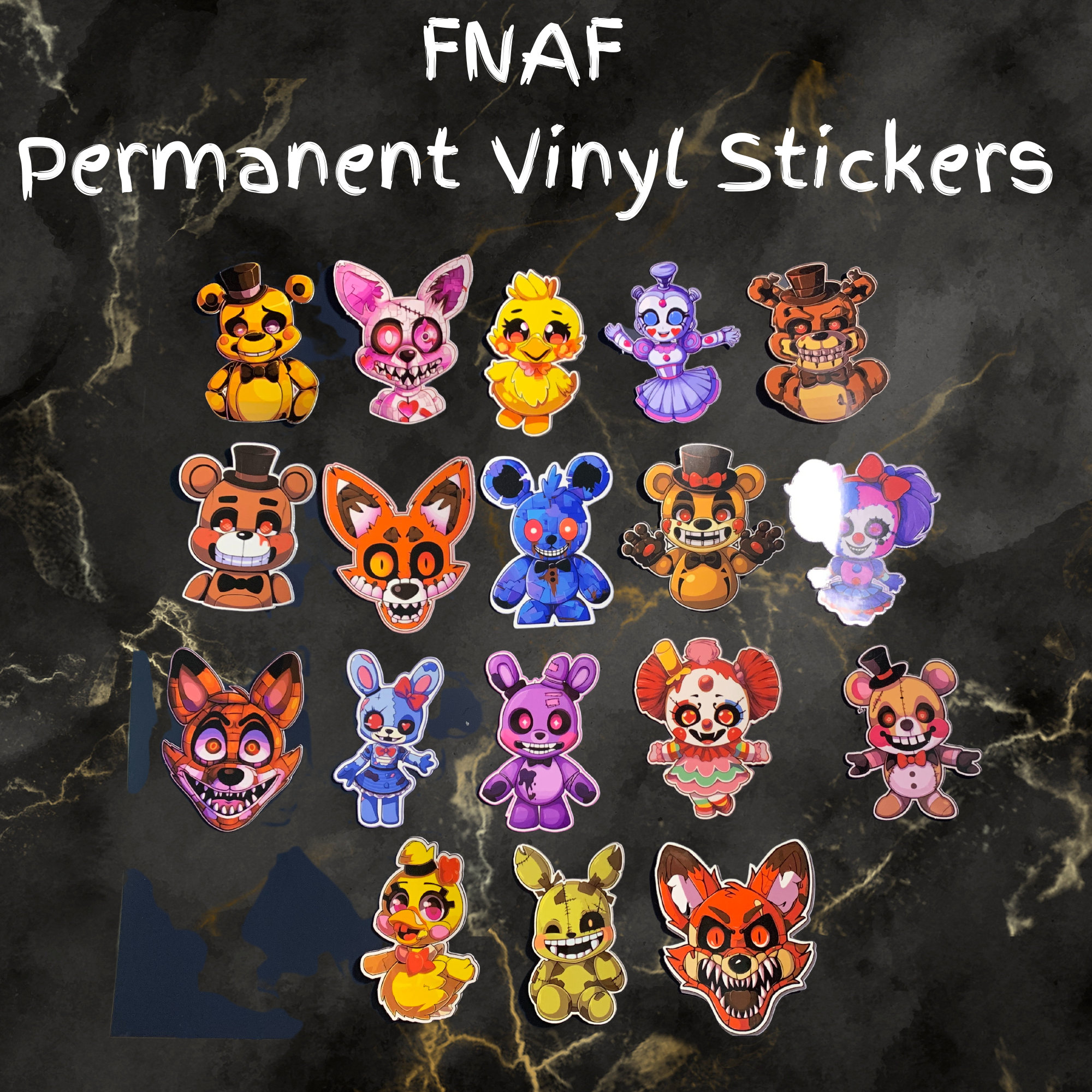 FNAF Holographic Stickers Five Nights at Freddie's Vinyl Stickers 