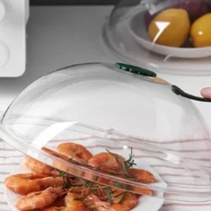 Microwave Splatter Cover Vented Glass Cover Splatter Guard Lid with  Collapsible Silicone for Food as Pot Cover 11.8 inch Large Plate Cover for  6 7 8 9