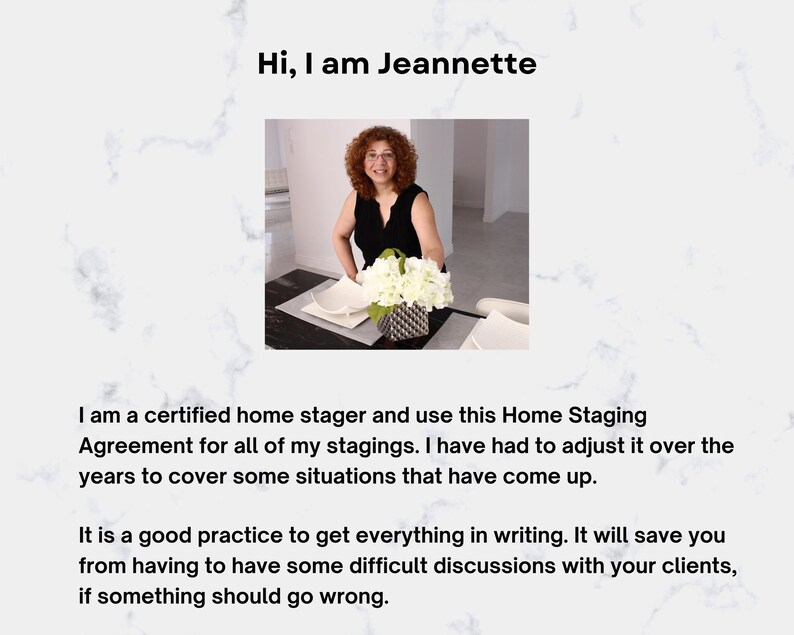 Home Staging Rental Service Agreement Contract, Residential Property