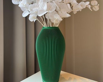 Vase décoratif élégant pour la décoration intérieure - Pièce maîtresse imprimée en 3D fabriquée à la main, parfaite pour les compositions de fleurs séchées