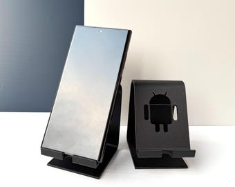 3D gedruckter Telefonständer, Telefonhalter für Schreibtisch, einfacher ästhetischer Telefonhalter, perfekt für Büro und Zuhause, geeignet mit Apple und Android