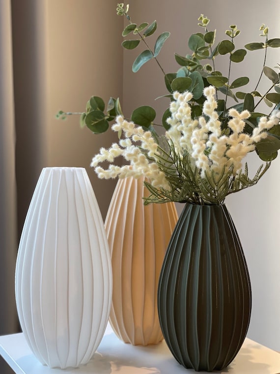 Tanvecle Lot de 5 petits vases blancs en céramique pour herbe de la pampa, fleurs, vases décoratifs pour la maison, décoration moderne, décoration rustique, gilets pour salon, table à manger, étagères Tanvecle Lot de 5 petits vases blancs en céramique pour herbe de la pampa, fleurs, vases décoratifs pour la maison, décoration moderne, décoration rustique, gilets pour salon, table à manger, étagères
