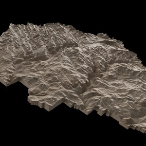 Arquivo STL do Parque Nacional de Yosemite, Califórnia, para fresagem CNC, impressão 3D de alta resolução