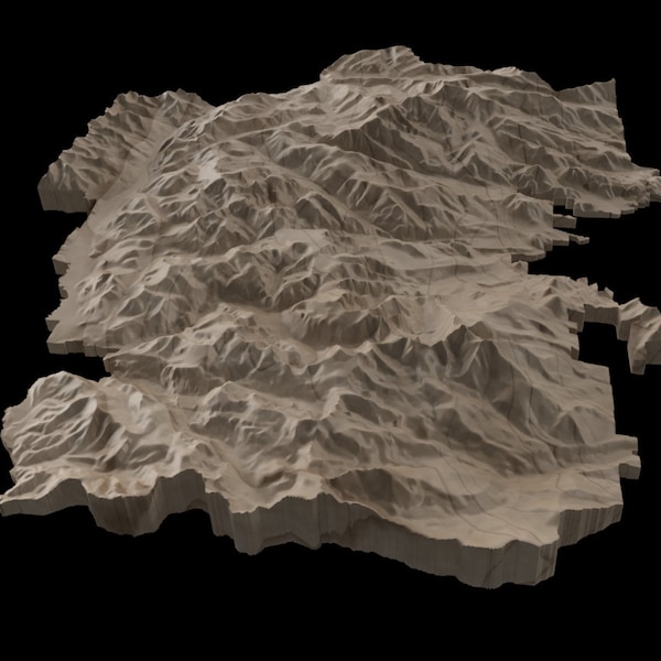 Rocky Mountain National Park Colorado STL file for CNC Milling 3D Printing High Resolution