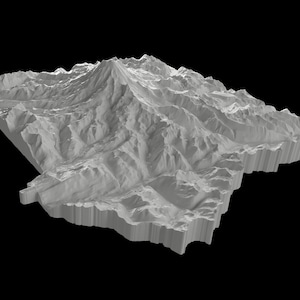 Arquivo STL de Washington do Parque Nacional Mount Rainier para impressão 3D de fresagem CNC de alta resolução