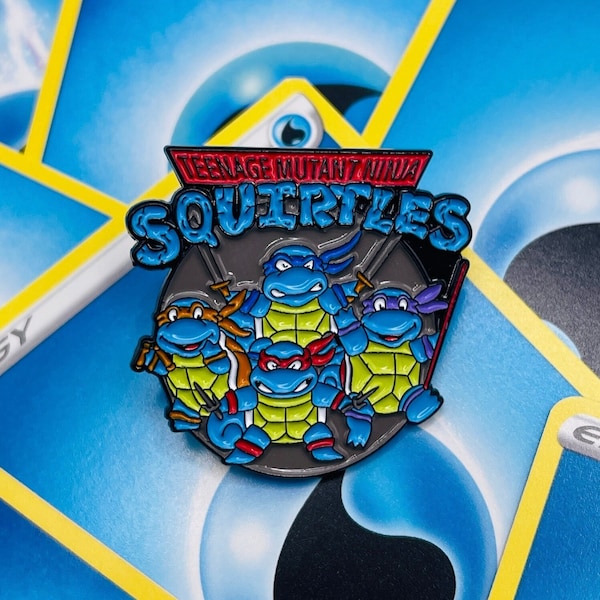 Squirtle Team Squad Turtle Ninja Anime Pokemon Enamel Pin Cute Lapel Pin Brooch Jewelry Badge Trendy Backpack Accessories Kawaii Gift