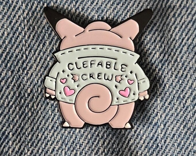 Clefable Crew Anime Pokemon Enamel Pin Cute Lapel Pin Brooch Jewelry ...