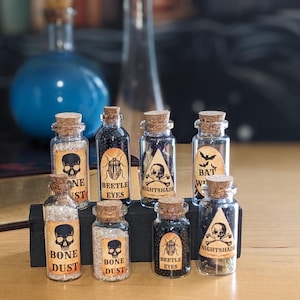 Halloween Miniatures| Magic Potions| Apothecary Jar| Halloween Décor| Fantasy Potion| Oddities| Spooky| Witchy Décor| Wizard Potions