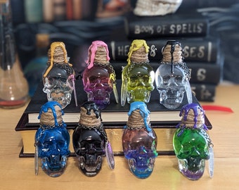 Color Changing Skull Potion Bottle: Witchy Halloween Decor