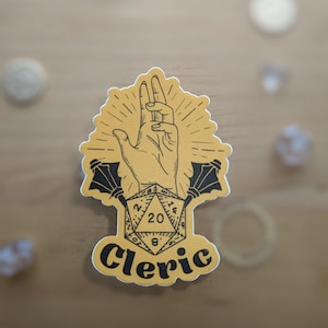 Dungeons and Dragons Sticker| Cleric Sticker| DnD Sticker| DnD Class| D20 Sticker| DnD Gift| Dungeon Master| Dice Sticker| RPG Sticker| RPG