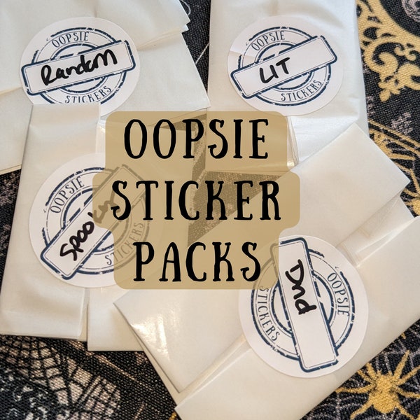 B Grade Sticker, Oopsie Sticker Packs, Imperfect Sticker Packs, B-Grade Sticker Sets, Sticker Packs, Sticker Sets, Mystery Sticker Pack