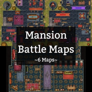 Dnd-kaart| Gevechtskaart landhuis| D&D-kaarten| Stadsplattegronden Dnd| 5e| Verkenner| Rol20| Dungeon and Dragons| Digitale kaart| Fantasiewereldkaart