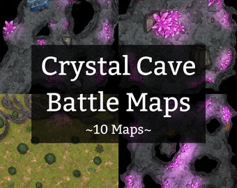 Carte de bataille du MDN| Cartes de bataille RPG de Crystal Cave | Cartes fantastiques du MDN| Cartes RPG| Cartes du monde de VTT| Éclaireur| Rouleau 20| Motifs fantastiques