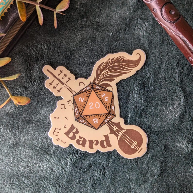 Bard Sticker| Dnd Stickers| Dnd Classes| Dungeons and Dragons| D20 ...