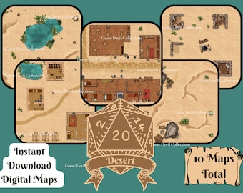 Battle Maps, Desert Battle Map, DnD Battle Maps, D&D, Battlemap, Dungeon and Dragons, Roll20, VTT, Digital Map, Pathfinder, Fantasy Grounds