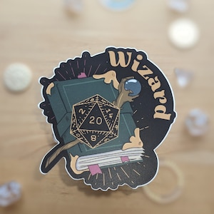 Wizard Sticker| DnD Stickers| DnD Classes| Dungeons and Dragons| D20 Sticker| DnD Gift| Dungeon Master| Dice Sticker| TTRPG Sticker
