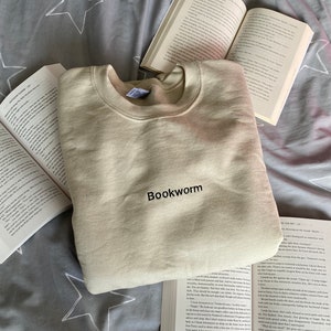 Bookworm embroidered sweatshirt