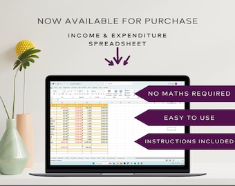 Income and Expenditure Business Tax Spreadsheet Bookkeeping Calculator