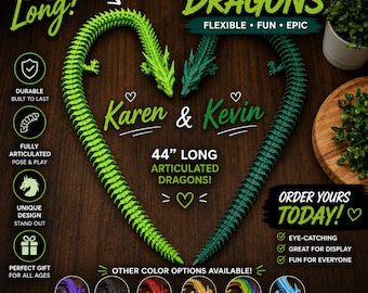 Kevin and Karen 44 Inch Black Green Dragon
