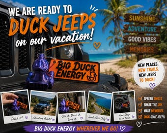 Jeep Duck Keychain | Big Duck Energy | 3D Printed Jeep Duck | Duck Duck Jeep Accessory | Funny Jeep Gift | Off Road Keychain