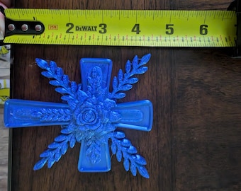 Floral Cross Wall Decor | 3D Printed Christian Cross | Religious Gift | Baptism Gift | Faith Home Decor | Colors Vary
