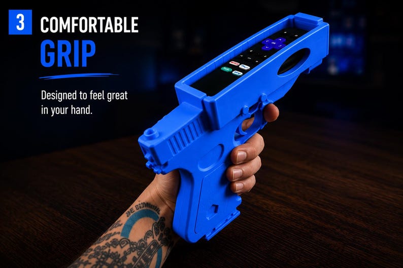 Roku Remote Gun Holder – 3D Printed Remote Blue
