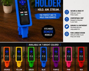 3D Printed Remote Holder | Bright Color Organizer Stand, Living Room Storage Accessory