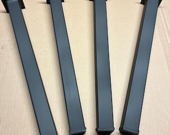 Handmade  Minimalist Steel Table Legs, sold individually  1.5" Square Tubing, Adjustable Levelers included