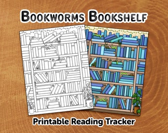 Bookworms Bookshelf | Little Library | Reading Tracker | Printable Download | Digital Download | Planner | Bullet Journal